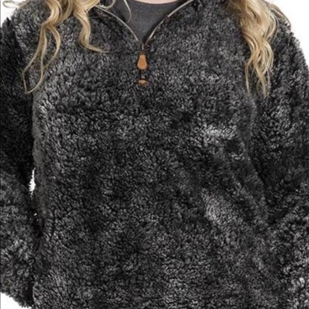 Simply southern fuzzy gray sweatshirt